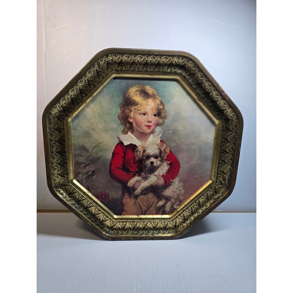 Vintage Octagon Tin Tray Removable Wall Art Decorative Collectible,‎ Victorian